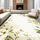 Beige Serenity Area Floral Symphony Easy Clean(Beige)