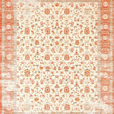 Classic Vintage Area Cream and Terracotta Floral(Beige)
