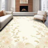 Blissful Scallop Edge Area – Gentle Floral Contour for Home(Beige)