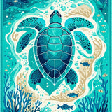 Whimsical Sea Life Print(Blue)