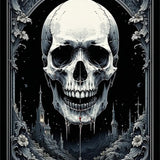 Mysterious Floral and Skull Fusion(Black)