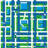 Whimsical Road Traffic Exploration Mat(Blue)