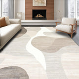 Modern Abstract Swirls Area for Contemporary Home Decor(Beige)