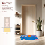 Artful Harmonious Checker Motif(Blue)