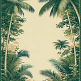 Lush Green Tropical Serenity(Beige)