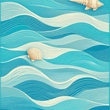 Stylish Abstract Seaside Elements(Blue)