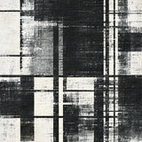 Artistic Black & White Brushstroke Unique Floor Art(Black)