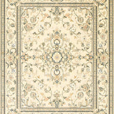 Meadow Harmony Oval Area Showcasing Vintage Medallion Ornamentation(Beige)
