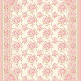 Blush Scallop Rosette Accent Area Floral Motif(Ivory)