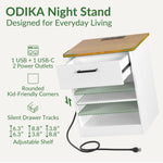 ODIKA Everyday Side Table with Fast Charging Station - ODIKA