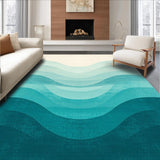 Modern Minimalist Tidal Wave Motif(Blue)