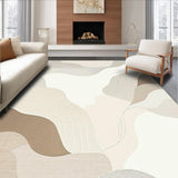 Modern Abstract Area with Fluid Wave Motifs and Subtle Neutral Hues(Beige)