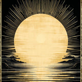 Mid Century Modern Sun Shape Design(Gold)