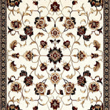 Beige Brown Floral Faux Wool Non Slip(Beige)