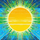 Vibrant Abstract Sunburst Illustration(Blue)