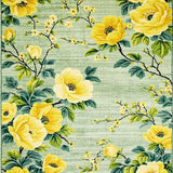 Floral Bath Mat with Yellow Blooms and Green Leaves(Yellow)