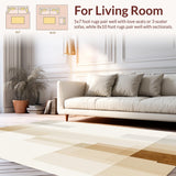 Abstract Horizon Beige Area Modern Artistic Floor Covering(Beige)