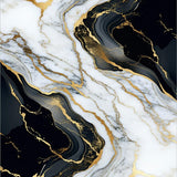 Marble Gold Swirls Accent Abstract Art Runner(White)