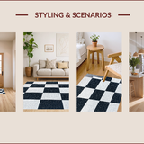 Modern Black and White Shag(Black)
