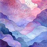 Colorful Watercolor Fishtail Motif(Purple)