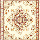 Contemporary Boho Medallion with Intricate Caramel and Cream(Ivory)
