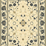 Midnight Garden Patio Black and Beige Floral Patterned(Beige)