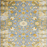 Artful Minimalist Symmetrical Floral Elements(Blue)