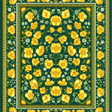 Bathroom with Yellow Flowers and Green Edges(Green)