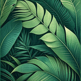 Tropical Leaf Velvet Elegance(Green)