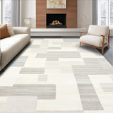 Artisanal Woven Throw with Tufted Textures and Minimalist Design(Beige)