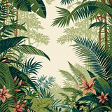 Earthy Toned Tropical Print(Green)