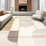 Modern Minimalist Beige Area With Geometric Abstract(Beige)