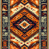 Tribal Distressed Dining Room Area(Orange)