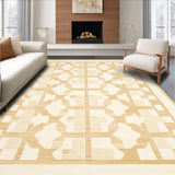 Modern Beige & Cream Geometric Area Abstract Shapes(Beige)