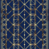 Navy Blue Elegance with Bold Shapes(Blue)