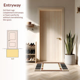 Modern Area Featuring Abstract Linear Borders(Beige)