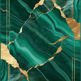 Modern Gold Accented Abstract Flair(Green)