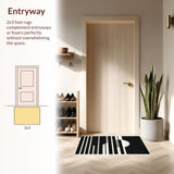 Artisan Woven Contrasting Striped For Chic Layered Entryway Decor(Black)