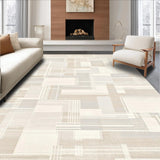 Modern Geometric Non Slip Neutral Patterned Stain Proof(Beige)