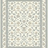 Ornate Scroll Area with Faded Latticework and Subtle Floral Accents(Beige)