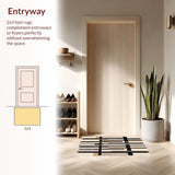 Modern Minimalist Black and Beige Area Featuring Abstract Cross Designs(Beige)