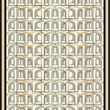 Minimalist Art Deco Area with Symmetrical Arch Motif and Graphic Detailing(Beige)