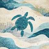 Shoreline Splendor Beach With Tropical Sea Life Harmony(Beige)