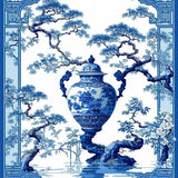 Chinoiserie Floral Elegance Motif(Blue)