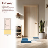 Minimalist Abstract with Blue Grey Gradient and Creamy Beige Lines(Blue)