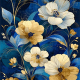 Modern Playful Botanical Motif(Blue)