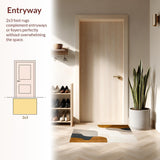 Modern Non Slip with Curved Lines and Earthy Neutral Palette(Beige)