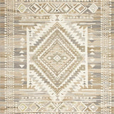 Vibrant Tassel Trimmed Geometric Accent(Beige)