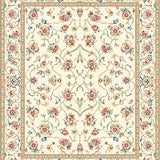 Elegant Floral Area with Beige and Colorful Accents(Ivory)
