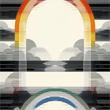 Vibrant Curvilinear Aesthetic Print(Gray)